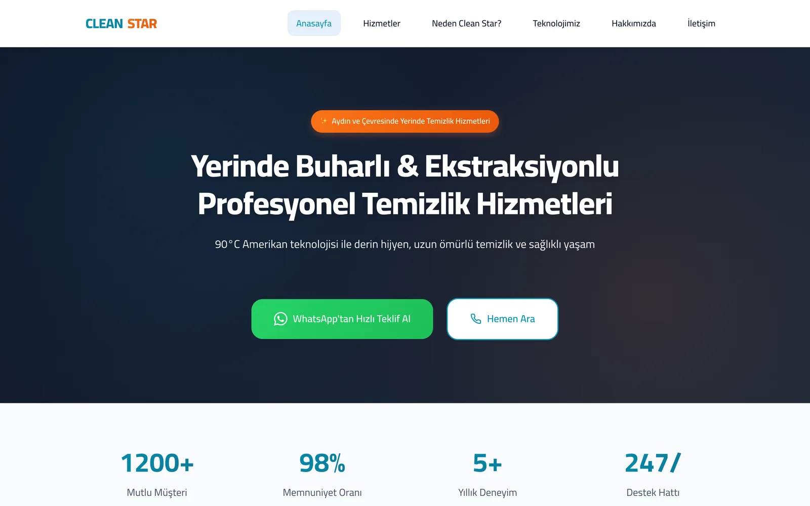 Clean Star — Website für professionelle Reinigungsdienste