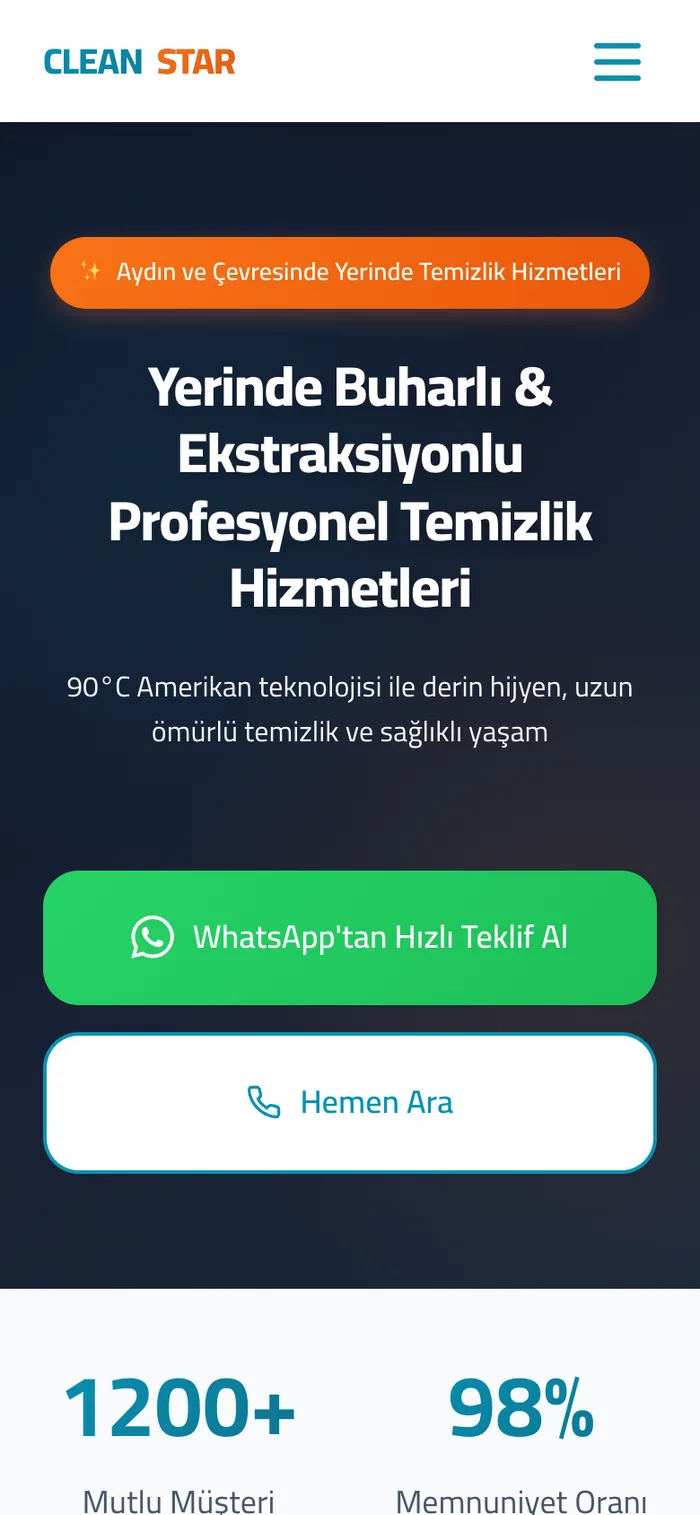 Clean Star — professional cleaning services website — 2